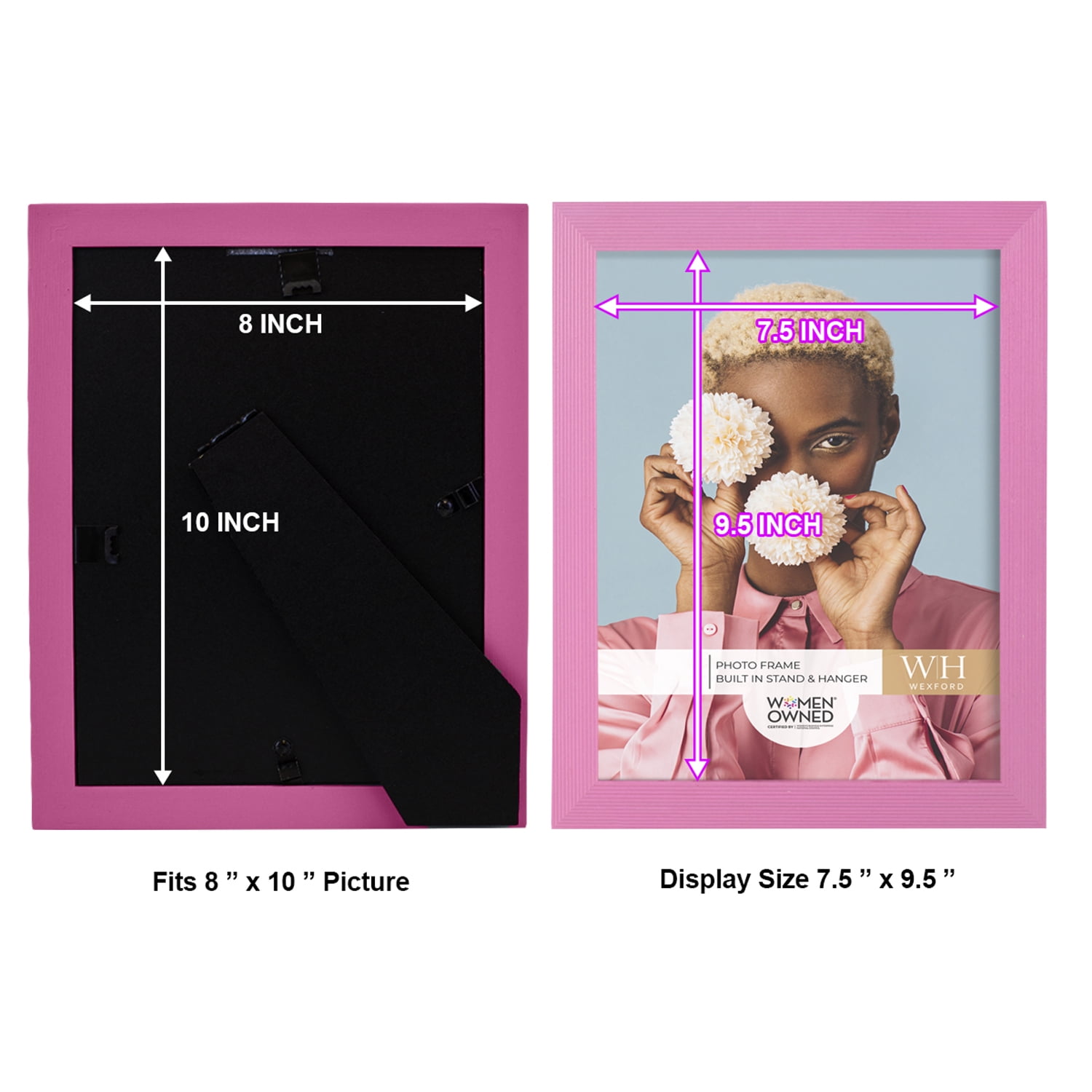 Grooved 8 in. x 10 in. Pink Picture Frame (Set of 2)
