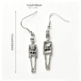 thumbnail image 2 of Halloween Antique Silver Full Skeleton Dangle Drop Earrings, 4.33”, by Sktrjpolfis, 2 of 4