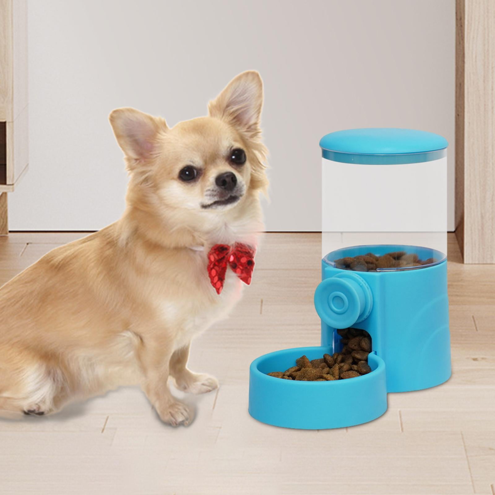 Bvdfgk Dog Cat Automatic Feeder Feeding Container Large Capacity Cage Hanging Dispenser Blue Food Dispenser