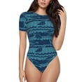 thumbnail image 2 of Picia Turtles and Waves Womens One Piece Swimsuits Modest Tummy Control Bathing Suits Lace Up Slimming Swim Suit-Small, 2 of 9