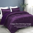 thumbnail image 3 of Whale Flotilla 3-Piece Reversible Silky Soft Queen Size Comforter Bedding Set, Luxurious Satin Comforters with 2 Satin Pillowcases, Lightweight Duvet for All Seasons, Deep Purple, 3 of 9
