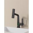 thumbnail image 3 of Robinet de Lavabo de Salle de Bain à Affichage Numérique de la Température LED avec Poignée Unique 360° Rotatif Cascade 3-en-1 Robinet de Lavabo avec Hauteur Réglable - Noir Mat, 3 of 8
