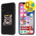thumbnail image 1 of Clear TPU Phone Case for Apple iPhone XS,X,Mew Lord,Temper Glass Included,Combo, 1 of 6
