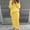 Yellow, variant on Women's Winter 2 Piece Outfit Sweater Sets Chunky Cable Knit Oversized Sweater Pullover and Long Skirt Sets