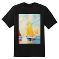 thumbnail image 2 of Plus Size Shirt for Women Black Tops for Women Short Sleeves Shirt for Women Sailboats 1 T Shirt Crewneck Shirt for Women XL, 2 of 5