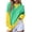 Green #66, variant on Women Color Block Pullover V Notch Crew Neck Sweatshirt Raglan Long Sleeve Sweatshirts Contrast Side Pocket L