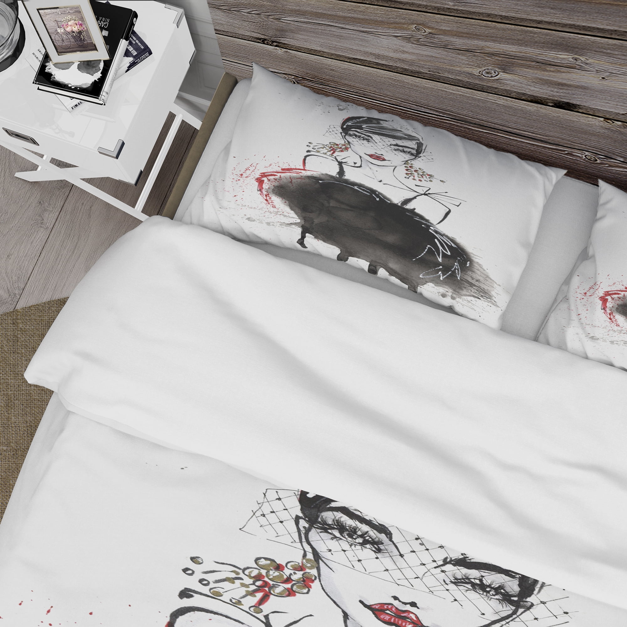 Designart 'Elegant Girl' Glamour Duvet Cover Set