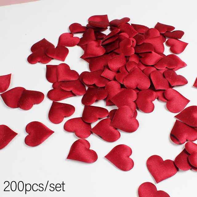 Bgsha 200Pcs3D Sponge Artificial Love Heart Petals Valentine's Day Wedding Party Decor