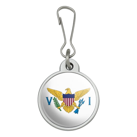 Virgin Islands US Territory Flag Jacket Handbag Purse Luggage Backpack Zipper Pull Charm