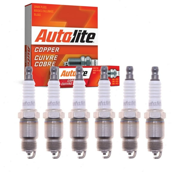 6 pc Autolite 24 Copper Core Spark Plugs for 1277 406 41-905 5034 5614220 80027 AF32 Ignition Wire Secondary