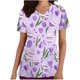 thumbnail image 3 of TaTaai Women Fashion Casual Loose Easter Printed Pocket Short Sleeve V-Neck Nursing Uniform Top Gift, 3 of 5