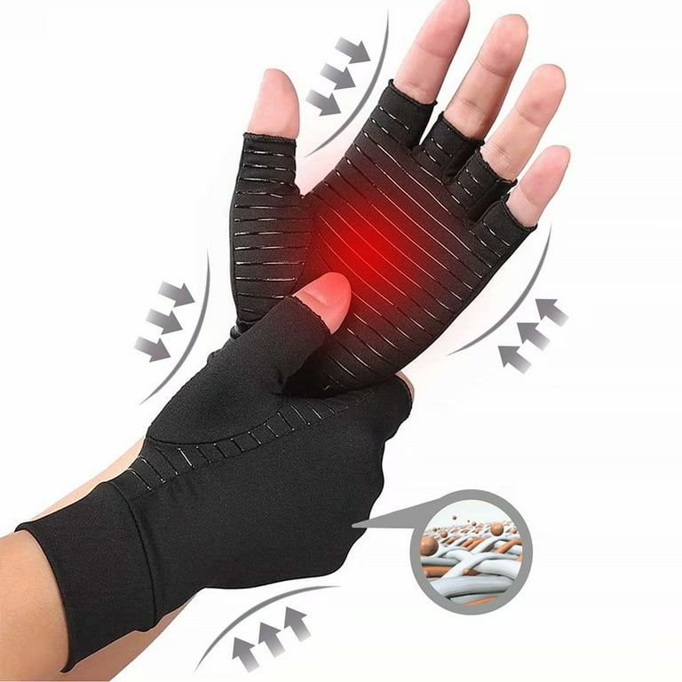 Fingerless Copper Arthritis Gloves with High Copper Content Healing Xmas  Gifts