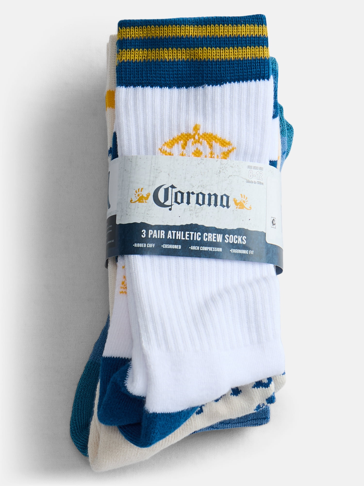 Corona Men's Socks, 3-Pack, Shoe Sizes 10-13
