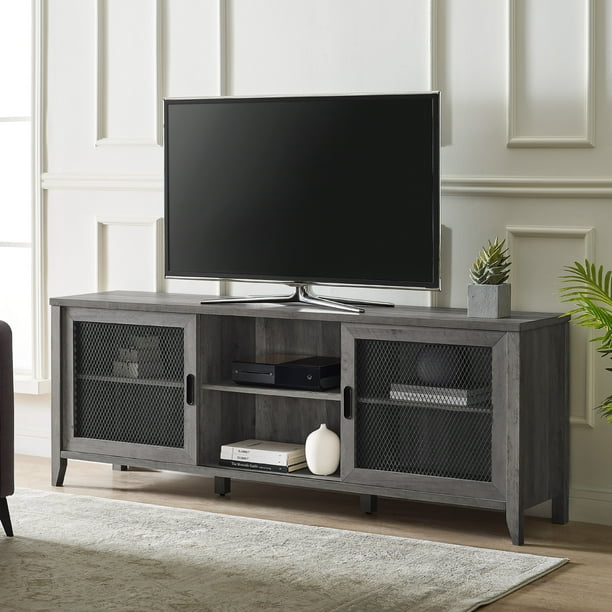 Arnold Grey Wash Sliding Door TV Stand by River Street ...