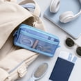 thumbnail image 7 of Mesh Pencil Case, Transparent Double Layer Zipper Pencil Pouch, Large Capacity Clear Exam Pen Bag, for Students Back to School Supplies, Blue, 7 of 7
