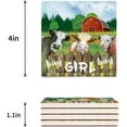 thumbnail image 3 of RYLABLUE Hay Girl Hay Cattle Farm Style Set of 4 Coaster for Drinks, Absorbent Ceramic Stone Coasters Cup Mat with Cork Base for Home Kitchen Room Coffee Table Bar Decor, 3 of 4