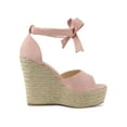 thumbnail image 3 of BLISSFUL STEP Women's Espadrilles Tie Up Ankle Strap Sandals Dust Pink (Size 8.5), 3 of 7