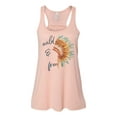 thumbnail image 1 of "Boho Tank Top, Wild And Free, Racerback, Soft Bella Canvas, Indian Headdress, Indian Bonnet, Muscle Tank, Peach, SMALL", 1 of 1