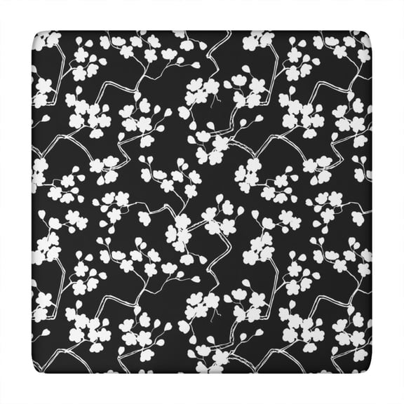 Pioneer Flower Floral Print Pattern Square Fitted Tablecloth with Elastic Edge,Square Table Cover,Washable Elastic Table Cover for Home Kitchen Party Decor 34"x34"