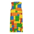 thumbnail image 3 of Brick Art Spring Summer Dresses for Women Fashion T-shirt Dress Casual Sleeveless Loose Sundress with Pockets, 3 of 5