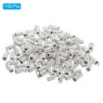 thumbnail image 3 of Unique Bargains Embouts de Cordon, 100 Pcs 3.5x8.5mm Embouts de Ressorts Métalliques Extrémités à Ressorts Argent Blanc, 3 of 5