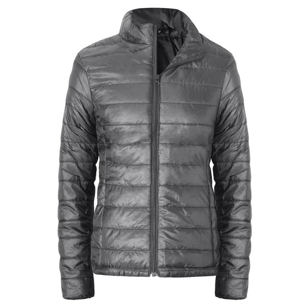 Winter Clearance Feltree Long Sleeve Hoodless Casual Outwear Jackets Women Sweatshirt Zippers Slim Zipper Long Sleeve Bomber Warm Coat Tops Gray XXL