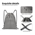 thumbnail image 6 of Bingfone Houndstooth Black And White Drawstrings Backpacks Bags For Men Women Gym Drawstrings Bag, 6 of 9