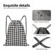thumbnail image 4 of Fotbe Houndstooth Black And White Bolsa Mochila con Cordón Estampada, Bolsa de Gimnasio Deportiva, Bolsa Cinch, Bolsa con Cordón para Hombres y Mujeres-Medium, 4 of 6
