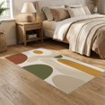 thumbnail image 2 of ODIKA 5'x7' Washable Area Rug Earthy Tones Abstract Geometric Shapes Design Contemporary Artistic with Motifs for Small Living Room, Bedroom, Easy Care, Non-Shedding, Pet Friendly, 2 of 7