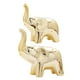 thumbnail image 2 of Figura de elefante de 2 piezas, estatua de animal, artesanía de la suerte para el porche, el escritorio y la sala de estar Oro, 2 of 9