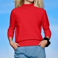 thumbnail image 2 of LUOGENLI Chandails pour Femmes à Épaules Dénudées Chandail Tricoté Extensible Ajusté pour Femmes Couche de Base Chaude et Confortable Red2 Taille g, 2 of 8