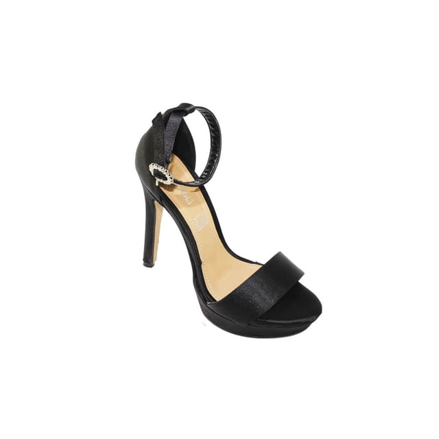 SANDALIAS TACONES VESTIR DORELI MUJER NEGRO TEXTIL 3905 LEON 3905p