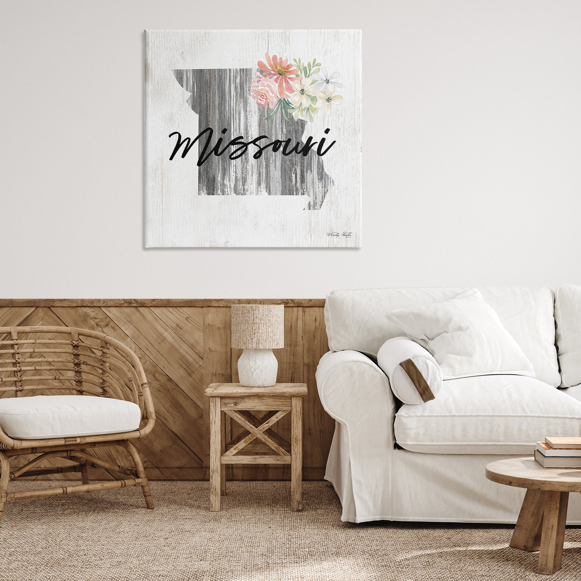 Stupell Industries Shabby Chic Missouri Botanical & Floral Painting Gallery Wrapped Canvas Art Print Wall Art, 36 x 36