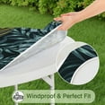 thumbnail image 5 of Waterproof Round Tablecloth with Tropical Plant and Colorful Exotic Prints, Elastic Edge Fitted, Backing for Non-Slip Use, Fits 44-50 Inch Tables for Dining and Outdoor Parties, 5 of 7