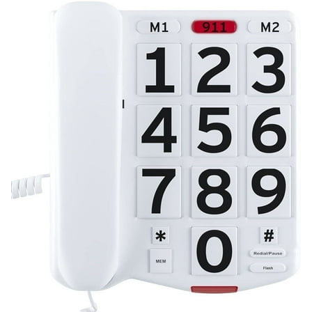 Home Intuition Big Button Corded Phone with Extra Loud Ringer for Hearing and Visually Impaired Telephone for Seniors