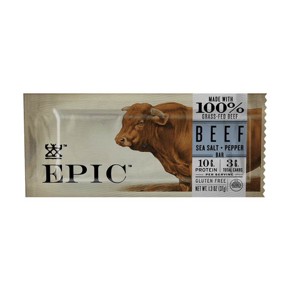 (Pack of 12), Epic Beef Sea Salt Pepper Bar, 1.3 oz