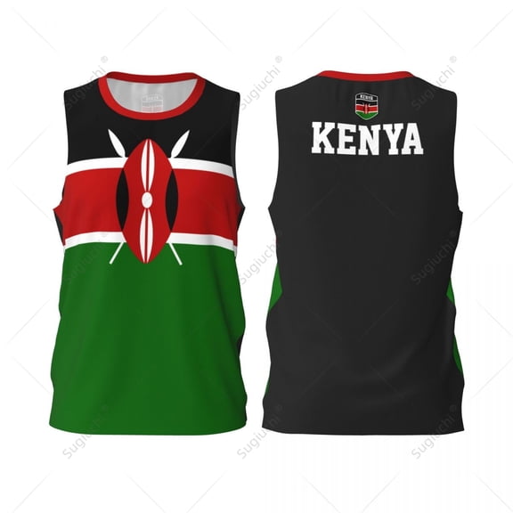 Kenya flag men basketball sports jersey running fitness multifunction sleeveless tshirt exclusive custom name nunber