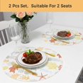 thumbnail image 5 of Orange Yellow Coastal Round 13 Inch Placemats Set of 2, Nautical Summer Beach Coral Sea Turtle HeatResistant Non Slip Place Mats for Dining Table, Wipeable Braided Kitchen Table Mats for Housewarming, 5 of 9