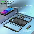 thumbnail image 7 of SaniMore for Samsung Galaxy Z Flip 3/4 6.7" Tri-layer Case with Wireless Charging Tempered Glass Screen Protector Hidden Bracket Drop Resistant Heavy Duty Protective Case for Galaxy Z Flip 3/4, Black, 7 of 7
