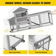thumbnail image 3 of Aivituvin Mobile Chicken Coop with Wheels & Run for Outdoor, Expandable Chicken House Poultry Cage with Nesting Box, Leakproof Pull-Out Tray & Weatherproof Roof, Gray, 3 of 8