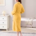 thumbnail image 5 of Pajamas for Women Set, Womens Cotton Bathrobe, Towel Robe for Women in Soft Terry Cloth, Highly Absorbent Cotton Robes for Women with Refined Blue Piping, Cuffed Sleeves, 5 of 9