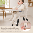 thumbnail image 2 of Fodoss 3-in-1 Wooden High Chair for Babies and Toddlers Easy Clean Baby Feeding Chair with Sponge Cushion Black, 2 of 6