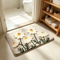 thumbnail image 4 of FURNIX Floral Bathroom Rugs,White 23X16In Plush Non Slip Door Mat,Soft Fluffy Absorbent Polyester Mat,Machine Washable Quick Dry Rug,Home Anti Slip Decorative Rug,Aesthetic Funny Decor Rug, 4 of 4
