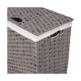 thumbnail image 5 of Seville Classics Handwoven Lidded Removable Washable Canvas Liner Portable Laundry Hamper Bin, Gray, 5 of 10