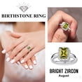 thumbnail image 4 of Bestyle 2ct Square-Cut Synthetic Peridot Rings Pure S925 Sterling Silver Open Band Rings August Birthstone Birthday Gift for Mom Wife Girlfriend Daughter, 4 of 9