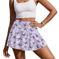 thumbnail image 2 of Xoenoiee Purple Butterfly Daisy Flower Print Tennis Skirt for Women High Waisted Golf Skirts with Pockets Shorts Athletic Pleated Skorts Plus Size, M, 2 of 6