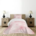 thumbnail image 4 of Ambesonne Pale Pink Quilted Bedspread Set 2 Pcs, Floral Spots, Twin Size, Pale Pink, 4 of 5