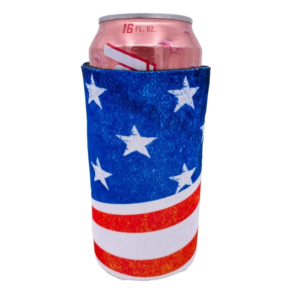 USA Flag Vintage 16 oz. Can Coolie