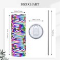 thumbnail image 3 of Zebra Flowers Rainbow Neon Stainless Steel Slim Insulated Water Bottles Tumbler with Lid and Straw, Leak Proof Water Bottles for Kids Girls Boys Men Women, 3 of 6