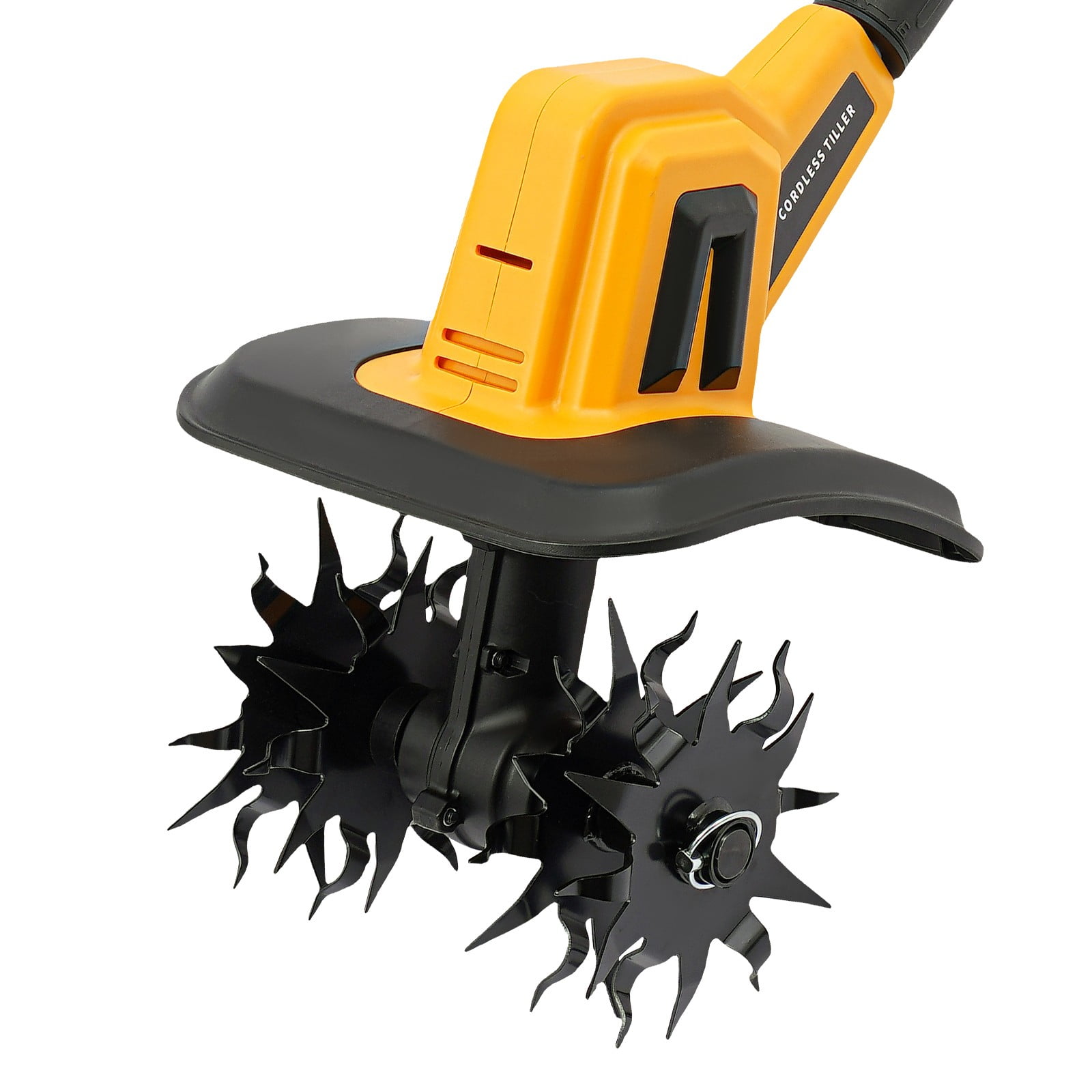 Cordless Electric Tiller, 20V Lithium Battery Handheld Micro Tiller with 4 Sharp Blades, 300W High Efficiency Copper Motor for Soil Cultivation, Weeding, Loosen Dirt in Small Garden, Raised Bed
